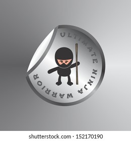 ultimate black ninja kid warrior sticker label