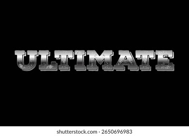 ULTIMATE - Efeito de texto prata cromado negrito