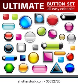 Ultimate button set for web design. Vector.