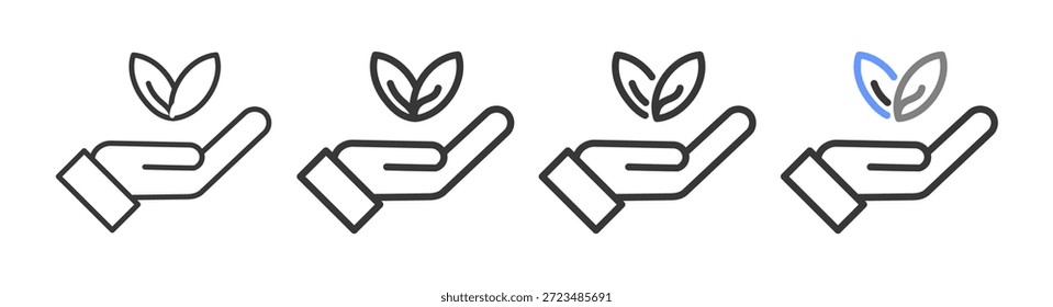 El cuidado definitivo Estilos con Variantes Línea de iconos conjunto Ilustración vectorial