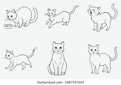 Ultimate Cat Line Art Set Vector Elegant, Detailed, and Versatile Designs for All Your Creative Projects