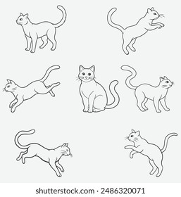 Ultimate Cat Line Art Vector Set, Over 100 Exquisite Designs for Creatives