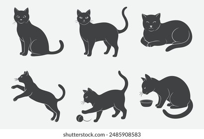 Ultimate Cat Silhouette Vector Set, Perfect Designs for Your Creative Projects