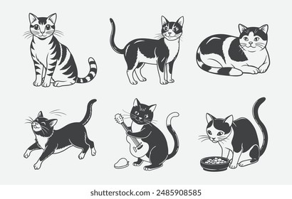 Ultimate Cat Silhouette Vector Set, Perfect Designs for Your Creative Projects