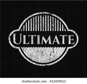 Ultimate chalkboard emblem on black board