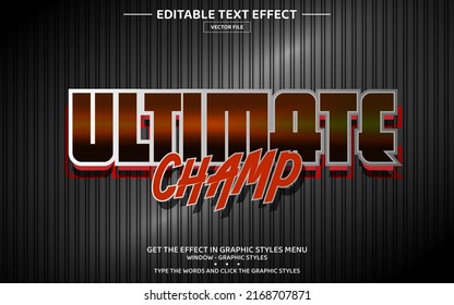 Ultimate champ 3D editable text effect template