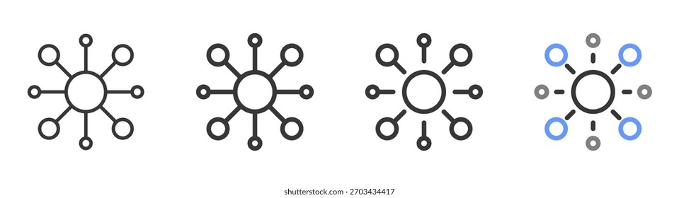 Os Estilos de canal Ultimate com Variações Linha de ícone definir ilustração de vetor