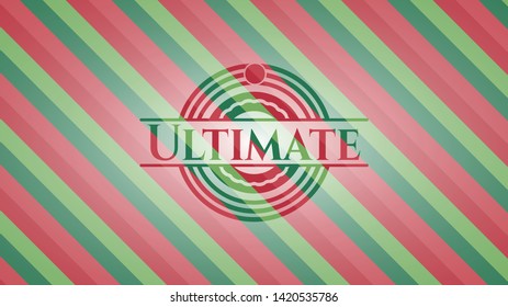 Ultimate christmas style badge. Vector Illustration. Detailed.