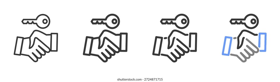 Die ultimative Schließung Stile mit Variationen Linie von Symbol gesetzt Vektorgrafik