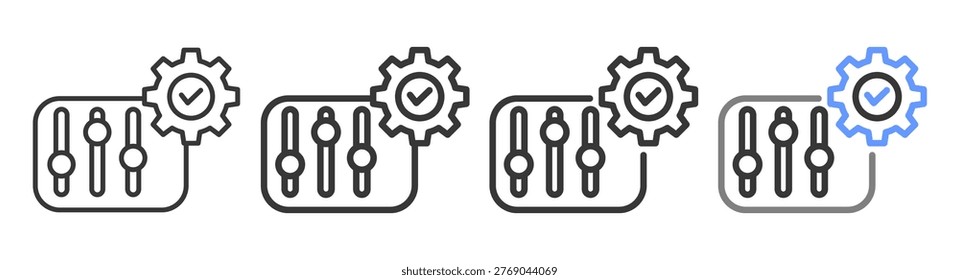 The Ultimate control Styles with Variations Line of icon set vector illustration