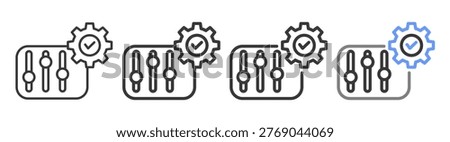 The Ultimate control Styles with Variations Line of icon set vector illustration
