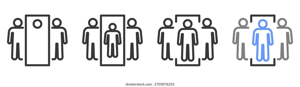 Os Estilos Demográficos Finais com Variações Linha de ícone definir ilustração de vetor