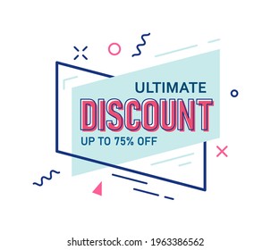 Ultimate discount up to 75 percent off sale sticker