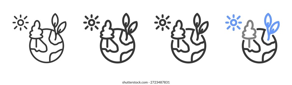 Estilos de la máxima diversidad con Variantes Línea de iconos Ilustración vectorial