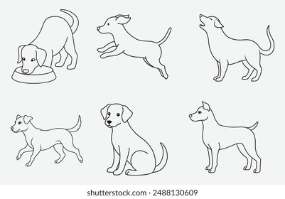 Ultimate Dog Line Art Set: High-Quality Vector Illustrations for All Your Design Needs