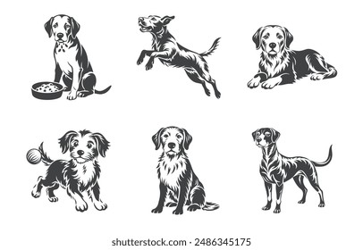 Ultimate Dog Silhouette Vector Set, Perfect for Designers and Pet Lovers