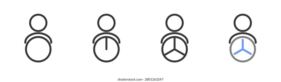 The Ultimate driver Styles with Variations Line of icon set vector illustration