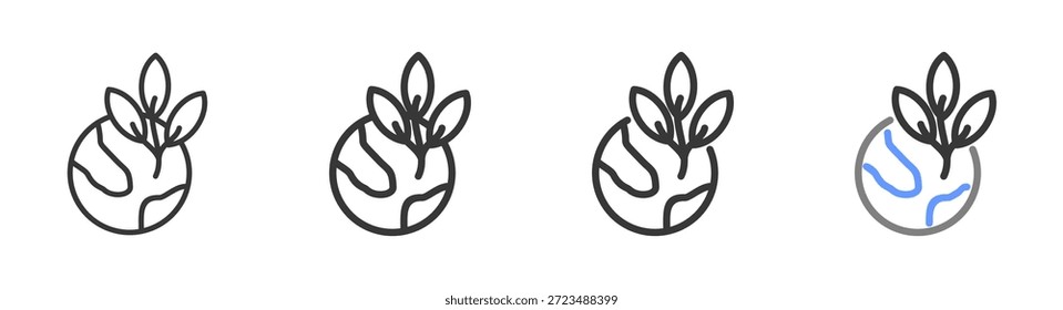 Die ultimative Erde Stile mit Variationen Linie von Symbol gesetzt Vektorgrafik  