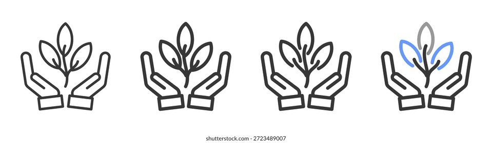 Os Estilos Ecológicos Definitivos com Variações Linha de ícone definir ilustração vetorial  
