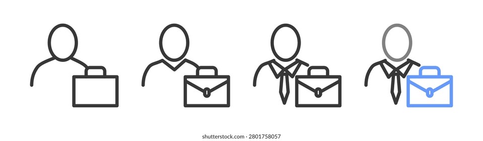 The Ultimate employee Styles with Variations Line of icon set vector illustration