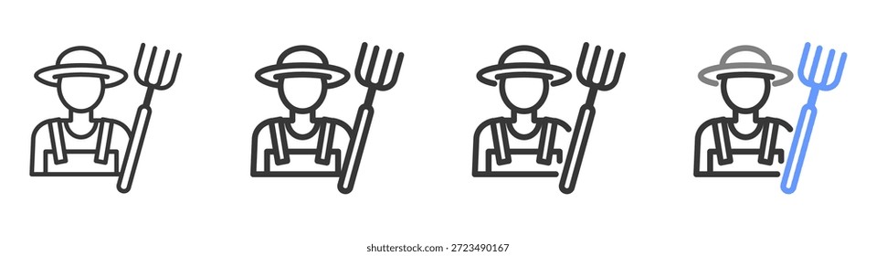 The Ultimate Farmer Styles con Variantes Línea de iconos Ilustración vectorial  