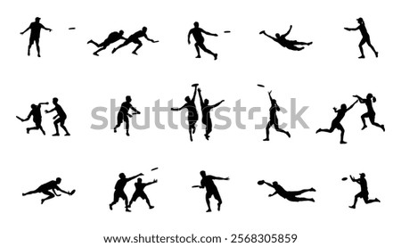 ultimate flying disc player silhouette