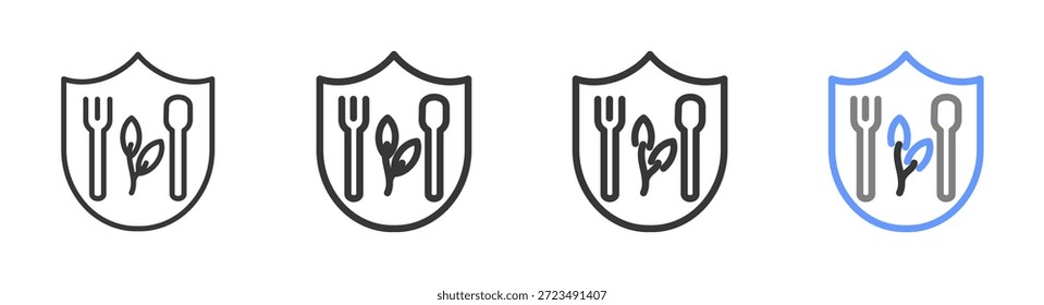 Estilos de seguridad alimentaria definitivos con Variantes Línea de iconos Ilustración vectorial 