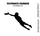 ultimate frisbee  silhouette black stock vector