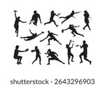 Ultimate Frisbee vector bundle, Ultimate Frisbee clipart, Ultimate Frisbee silhouette.	
