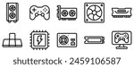 Ultimate Gaming PC Icon Set in Line Style