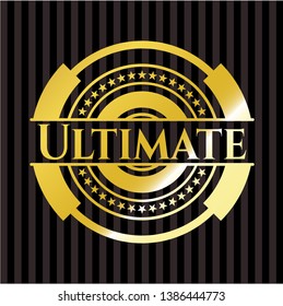 Ultimate gold emblem. Vector Illustration. Detailed.