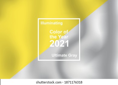Ultimate Gray and Illuminating, textile cloth texture coloring in trend color of the year 2021 for fashion, home, interiors design, stock vector illustration clip art background