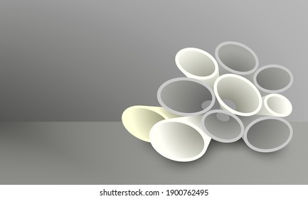 Ultimate grey background. Scene with geometric shapes 3D
