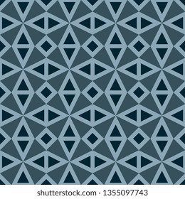 Ultimate grey modern geometric line shape diamond motif pattern, manly background masculine fabric allover design. Classic blue simple allover print block for apparel textile, wrapping cloth. Svg file svg