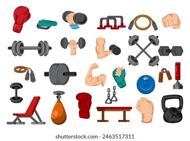 Ultimate Gym Equipment and Accessories Collection Illustration
