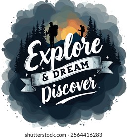 Ultimate Hiking Adventure T-Shirt Design Bundle for Outdoor Enthusiasts - Explore, Dream, Discover with Creative and Inspirational Nature-Themed Graphics