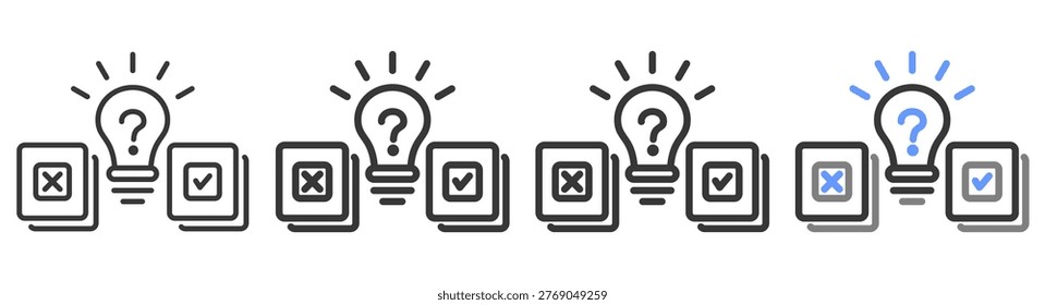 The Ultimate hypothesis Styles with Variations Line of icon set vector illustration