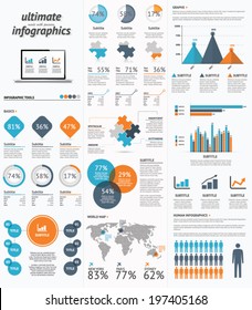 Ultimate infographic elements set with minimal easy designs