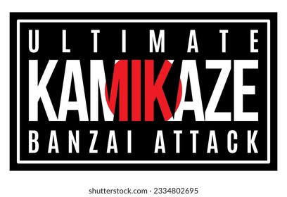 Ultimate Kamikaze Banzai Attack Car Sticker, Decal, Vinyl, Label, Windshield Window JDM Japanese Letters Sticker