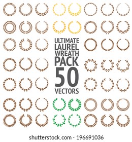 Ultimate Laurel Wreath Pack 50 Vectors