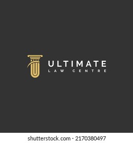 Diseño del icono del logotipo del Centro de Derecho Ultimate.