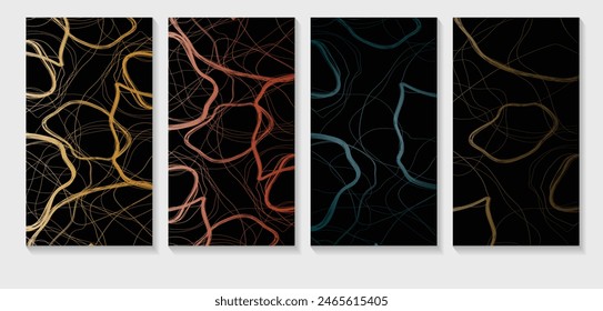 Ultimate line design backgrounds. Colourful pencil draw line art.