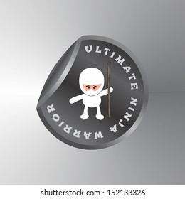 ultimate little white ninja warrior sticker label