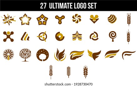 the ultimate logo bundle, a vector design logo that can be changed color and shape as you wish, can be used in design or on the web