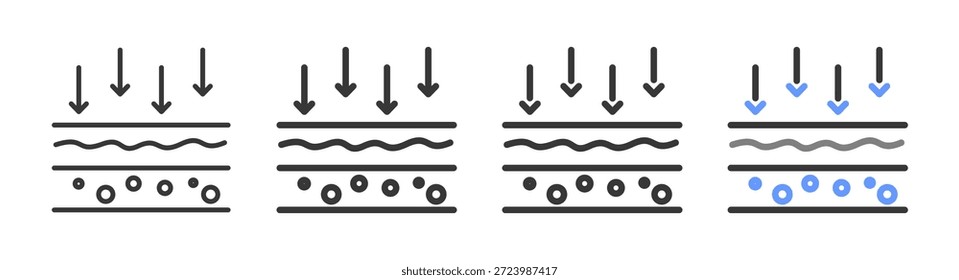 Die ultimative Membran Stile mit Variationen Linie von Symbol gesetzt Vektorgrafik