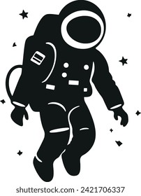 Ultimate Minimalistic Astronaut Vector Glyph for Your Graphic Designs