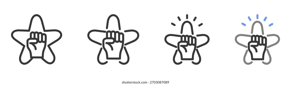Die ultimative Motivation Stile mit Variationen Linie von Symbol-Set Vektorgrafik