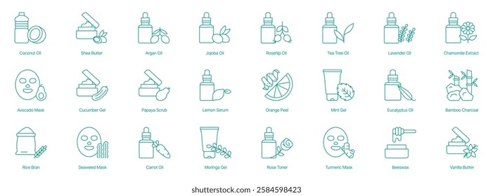 Ultimate Natural Skincare and Beauty Collection Vector Icons