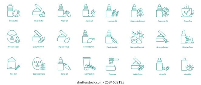 Ultimate Natural Skincare and Beauty Collection Vector Icons