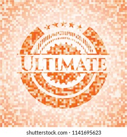 Ultimate orange mosaic emblem with background